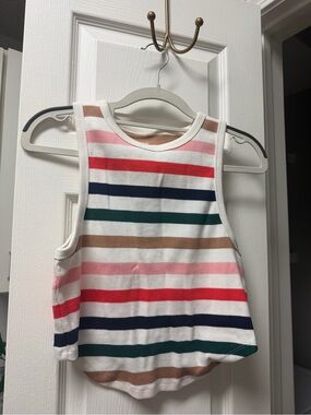 Old Navy Striped Ribbed Tank Top - White Multi